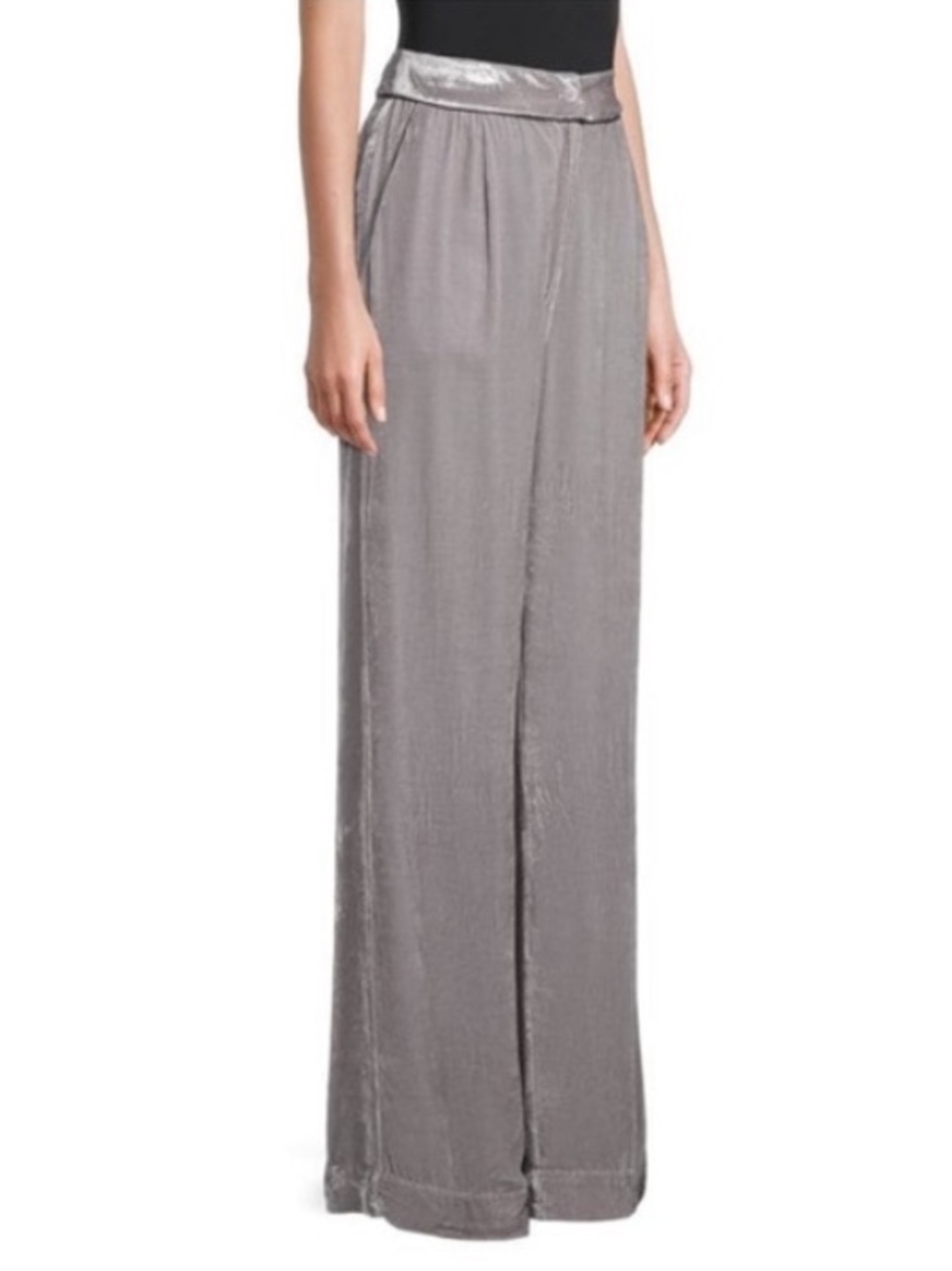 SLEEPING WITH JACQUES-Silver grey VELET LOUNGE Bon Vivant PANTS sz 0